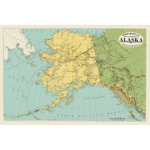 Alaska, Siberia - Rand McNally 1897 Gold Ornate Wood Framed Art Print with Double Matting by Rand McNally