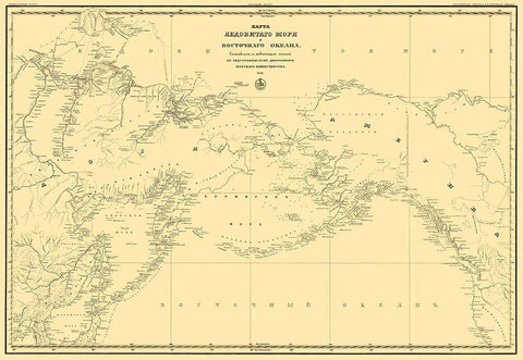 Alaska, Eastern Russia - Gidrograficheski Dept Black Ornate Wood Framed Art Print with Double Matting by Gidrograficheski Dept