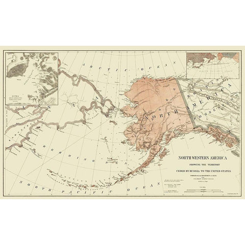 Alaska, American Northwest - Peirce 1867 Black Modern Wood Framed Art Print with Double Matting by Peirce