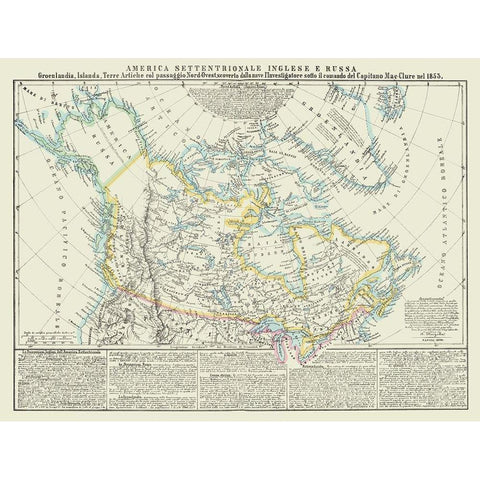 English Russian American Territories Black Modern Wood Framed Art Print with Double Matting by Marzolla