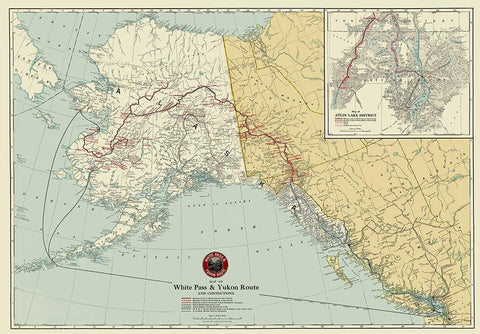 White Pass, Yukon Route Railroad - 1917 White Modern Wood Framed Art Print with Double Matting by Unknown