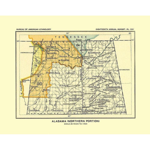 Northern Alabama - Hoen 1896 Gold Ornate Wood Framed Art Print with Double Matting by Hoen