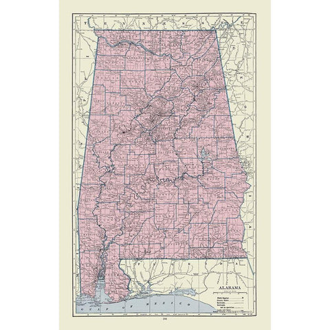 Alabama - Hammond  1920 White Modern Wood Framed Art Print by Hammond