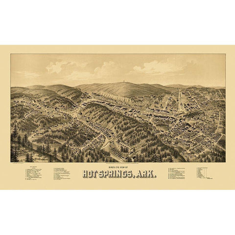 Hot Springs Arkansas - Wellge 1888 Black Modern Wood Framed Art Print by Wellge