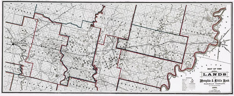 Memphis and Little Rock Railway - Woodward 1878 Black Ornate Wood Framed Art Print with Double Matting by Woodward