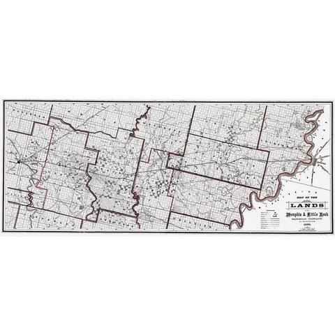 Memphis and Little Rock Railway - Woodward 1878 Gold Ornate Wood Framed Art Print with Double Matting by Woodward