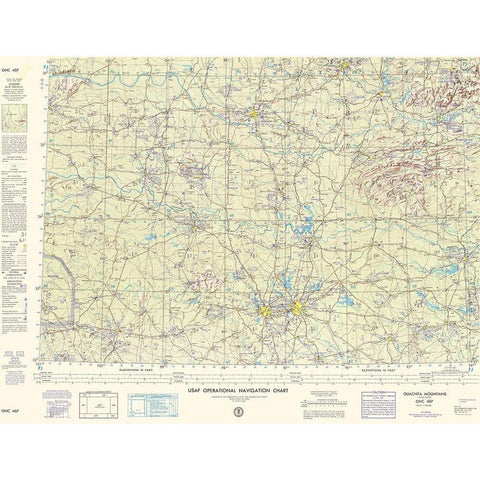 Ouachita Mountains - USGS 1960 Gold Ornate Wood Framed Art Print with Double Matting by USGS