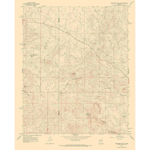 North East Arrastra Mountains Arizona Quad Gold Ornate Wood Framed Art Print with Double Matting by USGS