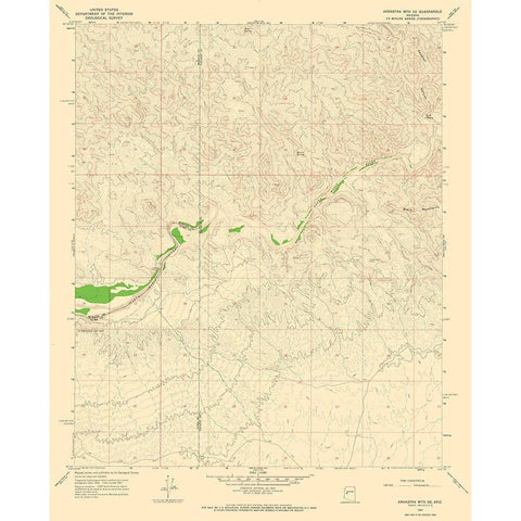 South East Arrastra Mountain Arizona Quad Black Modern Wood Framed Art Print by USGS