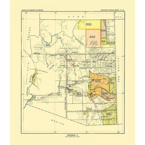 Arizona - Hoen 1896 Gold Ornate Wood Framed Art Print with Double Matting by Hoen