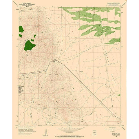 North East Bisbee Arizona Quad - USGS 1958 White Modern Wood Framed Art Print by USGS