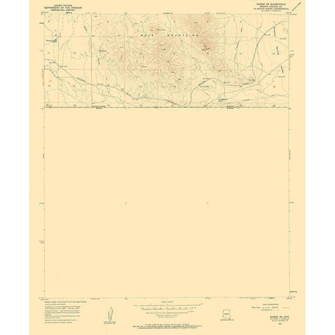 South East Bisbee Arizona Quad - USGS 1958 White Modern Wood Framed Art Print by USGS