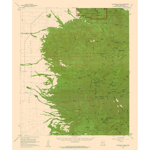 Chiricahua Peak Arizona Quad - USGS 1958 Black Modern Wood Framed Art Print with Double Matting by USGS