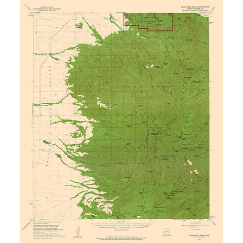 Chiricahua Peak Arizona Quad - USGS 1958 White Modern Wood Framed Art Print by USGS