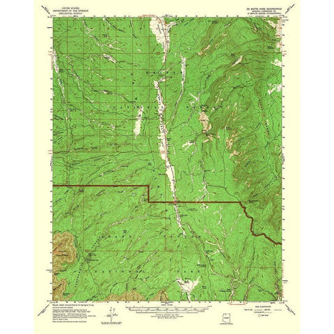 De Motte Park Arizona Quad - USGS 1964 Black Modern Wood Framed Art Print with Double Matting by USGS