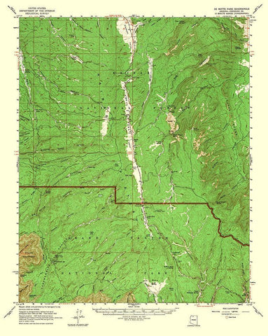 De Motte Park Arizona Quad - USGS 1964 White Modern Wood Framed Art Print with Double Matting by USGS