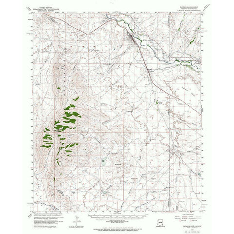 Duncan Arizona Quad - USGS 1960 Gold Ornate Wood Framed Art Print with Double Matting by USGS