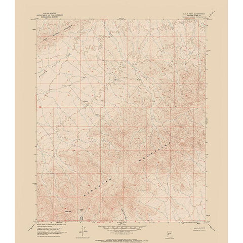 E C P Peak Arizona Quad - USGS 1967 Black Modern Wood Framed Art Print by USGS