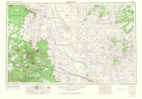 Flagstaff Arizona Sheet - USGS 1966 White Modern Wood Framed Art Print with Double Matting by USGS