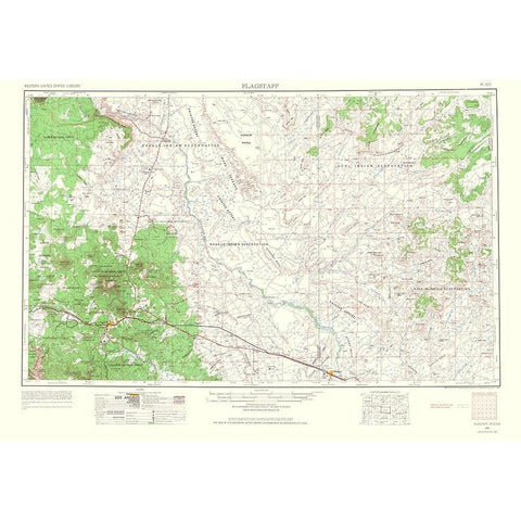 Flagstaff Arizona Sheet - USGS 1966 Gold Ornate Wood Framed Art Print with Double Matting by USGS