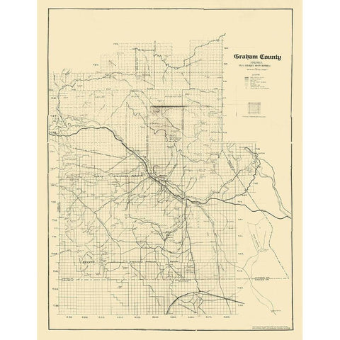 Graham Arizona Landowner - Firth 1935 Black Modern Wood Framed Art Print by Firth