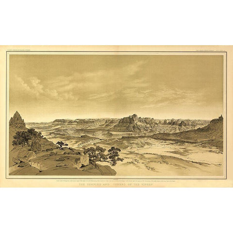 Grand Canyon, Temples and Tower of Virgin Arizona Black Modern Wood Framed Art Print by Bien