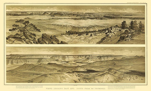 Grand Canyon, East and South Mt Trumbull Arizona Black Ornate Wood Framed Art Print with Double Matting by Bien