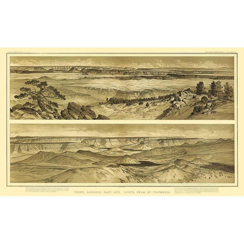 Grand Canyon, East and South Mt Trumbull Arizona Black Modern Wood Framed Art Print by Bien