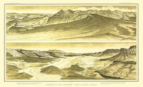 Grand Canyon, Toroweap Vulcans Throne Arizona Black Ornate Wood Framed Art Print with Double Matting by Bien