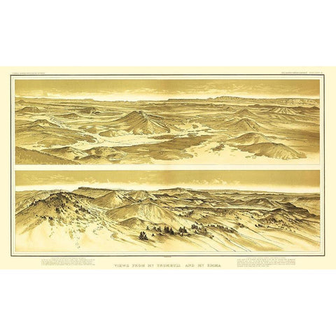 Grand Canyon, Mt Trumbull Mt Emma Arizona White Modern Wood Framed Art Print by Bien