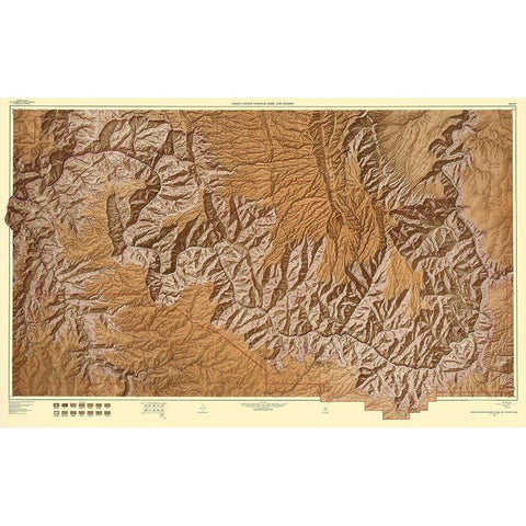 Grand Canyon Arizona - USGS 1962 White Modern Wood Framed Art Print by USGS