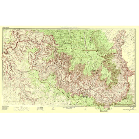 Grand Canyon Vicinity Arizona - USGS 1962 Black Modern Wood Framed Art Print with Double Matting by USGS