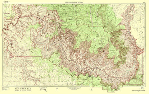 Grand Canyon Vicinity Arizona - USGS 1962 White Modern Wood Framed Art Print with Double Matting by USGS