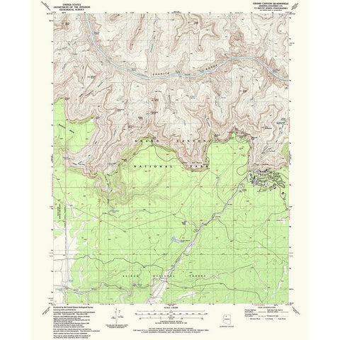 Grand Canyon Arizona Quad - USGS 1988 White Modern Wood Framed Art Print by USGS