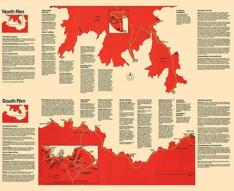 Grand Canyon Visitors Brochure - USPS 1930 White Modern Wood Framed Art Print with Double Matting by Park Services