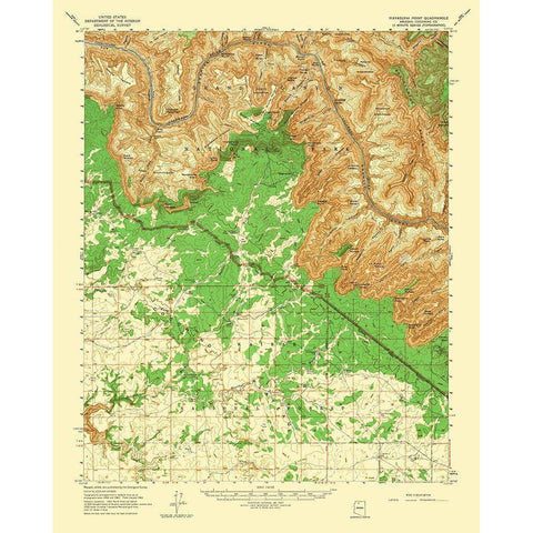 Havasupai Point Arizona Quad - USGS 1962 Black Modern Wood Framed Art Print by USGS