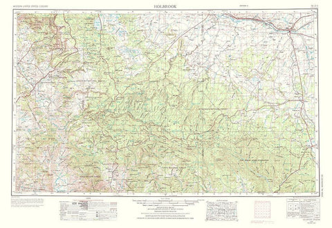 Holbrook Arizona Quad - USGS 1973 White Modern Wood Framed Art Print with Double Matting by USGS