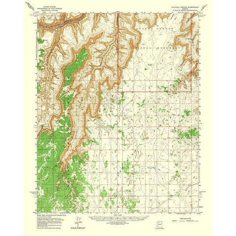 National Canyon Arizona Quad - USGS 1962 Gold Ornate Wood Framed Art Print with Double Matting by USGS