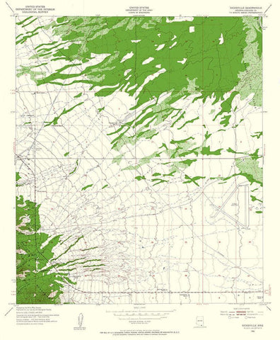 Nicksville Arizona Quad - USGS 1952 White Modern Wood Framed Art Print with Double Matting by USGS