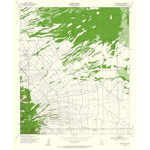 Nicksville Arizona Quad - USGS 1952 Gold Ornate Wood Framed Art Print with Double Matting by USGS