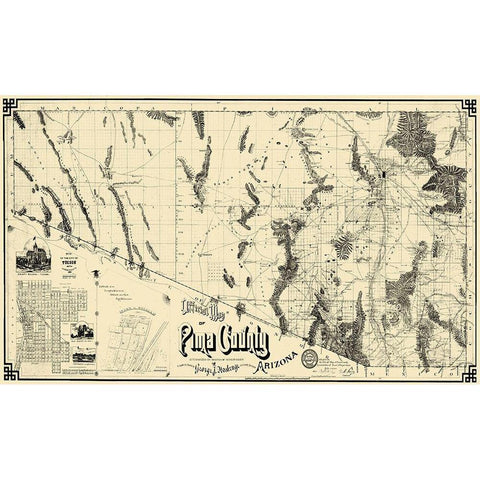 Pima Arizona Landowner - Roskrage 1893 White Modern Wood Framed Art Print by Roskrage