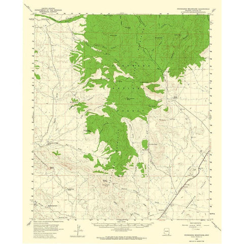 Pedragosa Mountains Arizona Quad - USGS 1958 White Modern Wood Framed Art Print by USGS