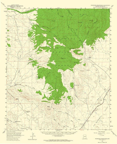 Pedragosa Mountains Arizona Quad - USGS 1958 White Modern Wood Framed Art Print with Double Matting by USGS