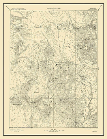 Prescott Arizona Sheet - USGS 1892 White Modern Wood Framed Art Print with Double Matting by USGS