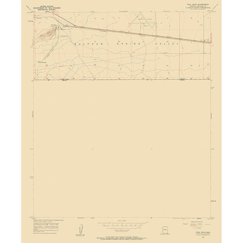 Paul Spur Arizona Quad - USGS 1957 White Modern Wood Framed Art Print by USGS