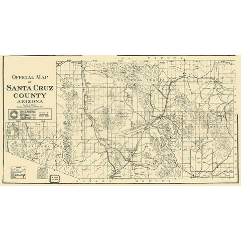 Santa Cruz Arizona - Larimore 1917 Black Modern Wood Framed Art Print by Larimore