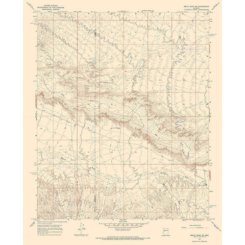 North East Smith Creek Arizona Quad - USGS 1967 Black Modern Wood Framed Art Print by USGS