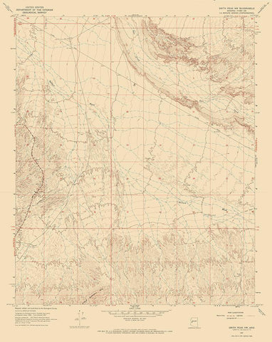 North West Smith Creek Arizona Quad - USGS 1967 Black Ornate Wood Framed Art Print with Double Matting by USGS