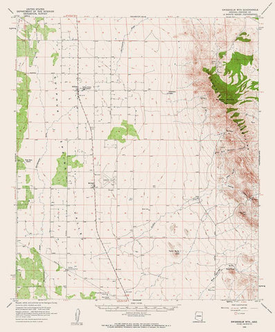 Swisshelm Mountain Arizona Quad - USGS 1958 White Modern Wood Framed Art Print with Double Matting by USGS