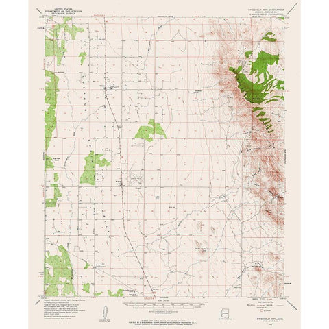 Swisshelm Mountain Arizona Quad - USGS 1958 Black Modern Wood Framed Art Print with Double Matting by USGS